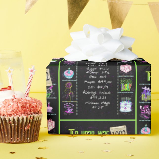 1992 Birthday Year Trivia Wrapping Paper (Birthday Party)