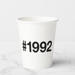 1992 Hashtag 31 Birthday Anniversary Paper Cups