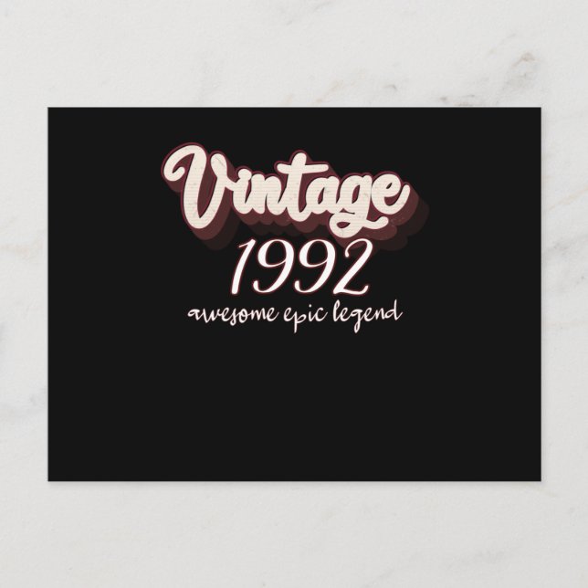 1992 Vintage Birthday Postcard (Front)