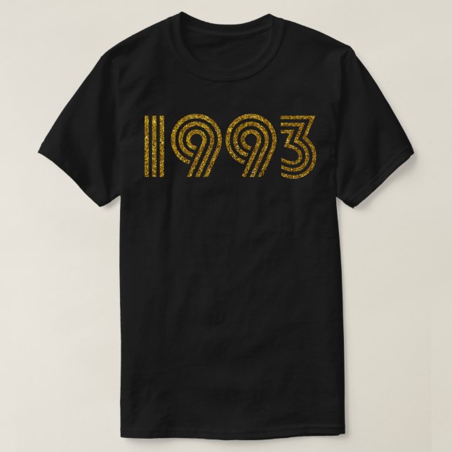 1993 Birth Year Glitter Effect T-Shirt (Design Front)