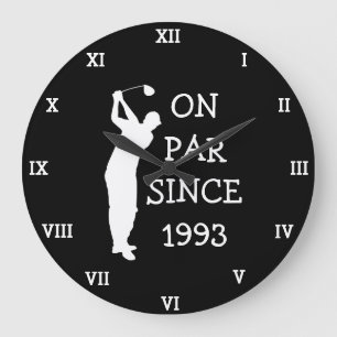 1993 Golfer Birthday 30th funny Seventy Par Large Clock