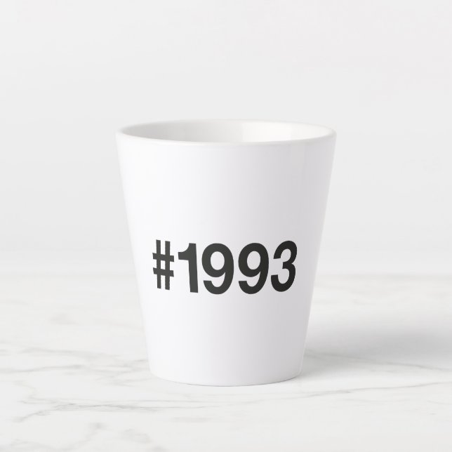 1993 Hashtag 32 Birthday Anniversary Latte Mug (Front)