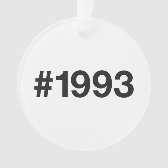 1993 Hashtag 32 Birthday Anniversary Ornament (Front)