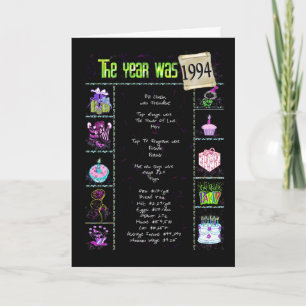 1994 Birthday Fun Facts Card