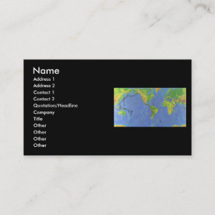 1994 Physical World Map - Tectonic Plates - USGS Business Card
