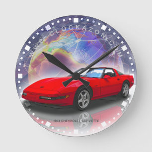 1994 Red Chevrolet Corvette Decorative Wall Clock