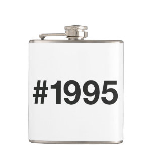 1995 Hashtag 28 Birthday Anniversary Hip Flask