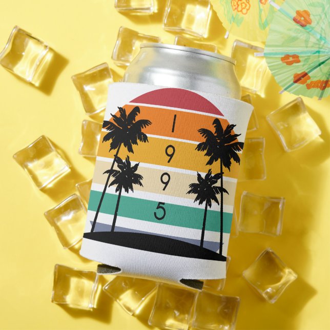 1995 Retro Stripe Sunset Vintage  Can Cooler (In Situ Summer)