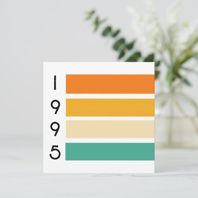 1995 Retro Stripe Sunset Vintage  Invitation (Standing Front)