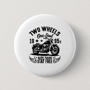 1995s Motorcycle Vintage 6 Cm Round Badge