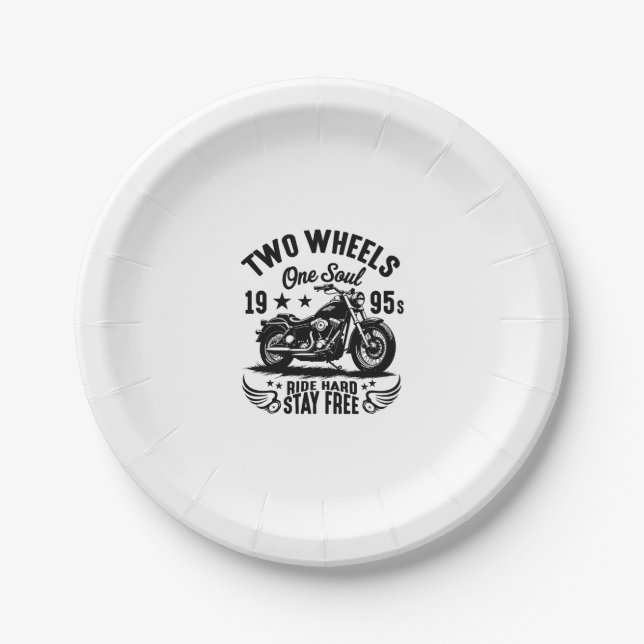 1995s Motorcycle Vintage Paper Plate (Front)
