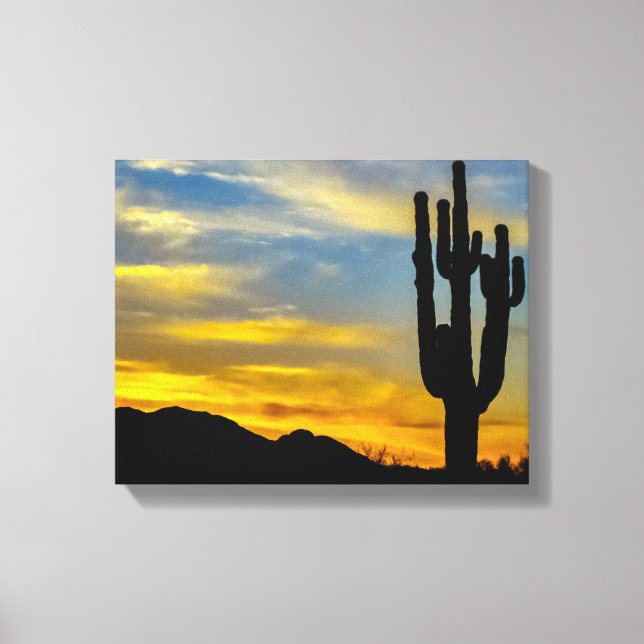 1996-2-Arizona Desert at Sunset Canvas Print (Front)