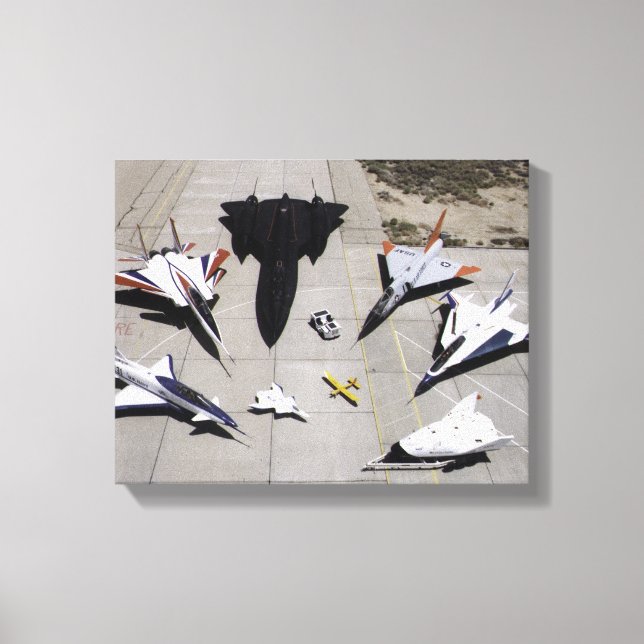 1997 Dryden Research Aircraft Fleet on Ramp Canvas Print (Front)