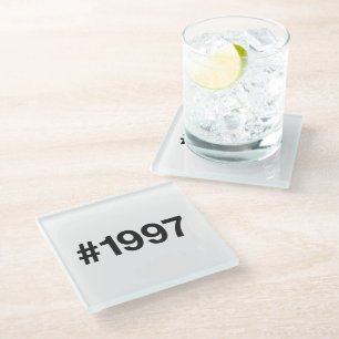 1997 Hashtag 28 Birthday Anniversary Glass Coaster