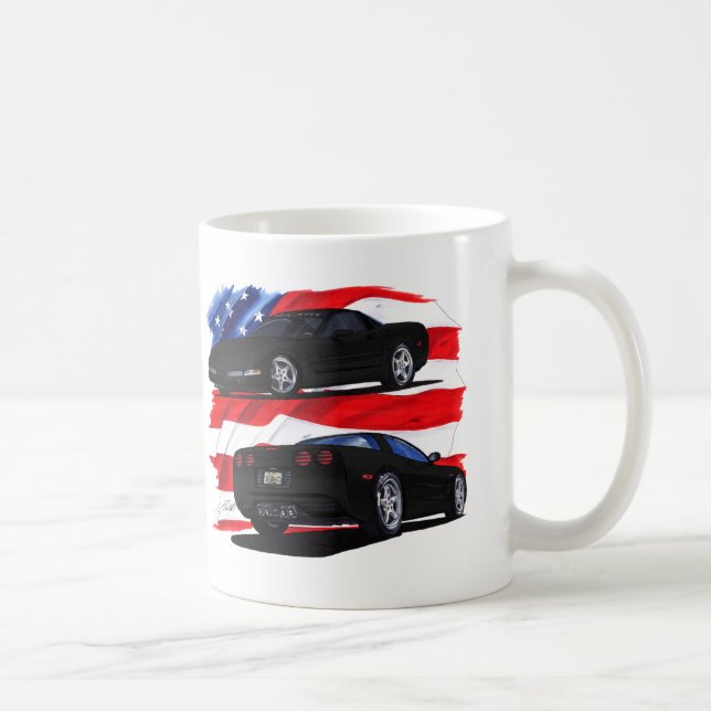 1998-04 Corvette Black Car Coffee Mug (Right)