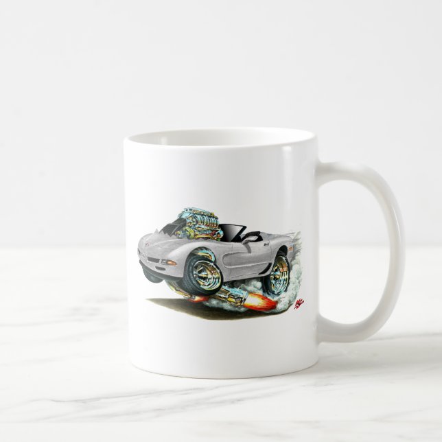 1998-2004 Corvette Silver Convertible Coffee Mug (Right)
