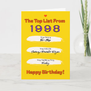 1998 Top List Birthday Card