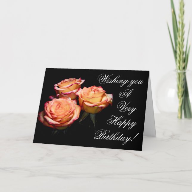 1998-Yellow & Red Rose Birthday Card (Front)