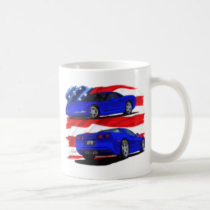 1999-04 Corvette Blue Car Coffee Mug