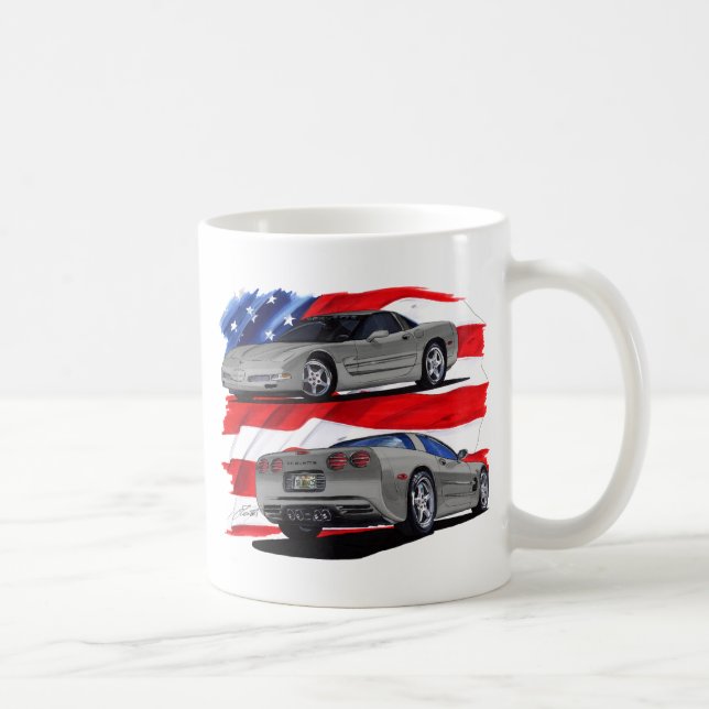 1999-04 Corvette Grey Car Coffee Mug (Right)