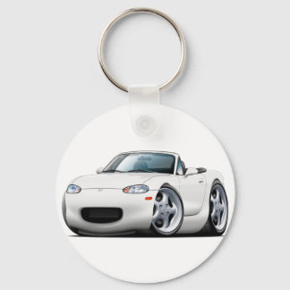 1999-05 Miata White Car Key Ring