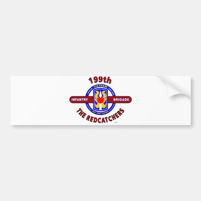 199TH INFANTRY BRIGADE " THE REDCATCHERS"VIETNAM BUMPER STICKER (Front)