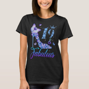 19 And Fabulous Diamond High Heels Happy 19th Birt T-Shirt
