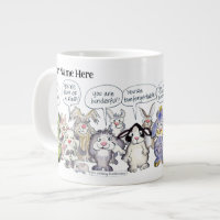 19 Cartoon Appreciation Bunny Rabbits Jumbo Mug