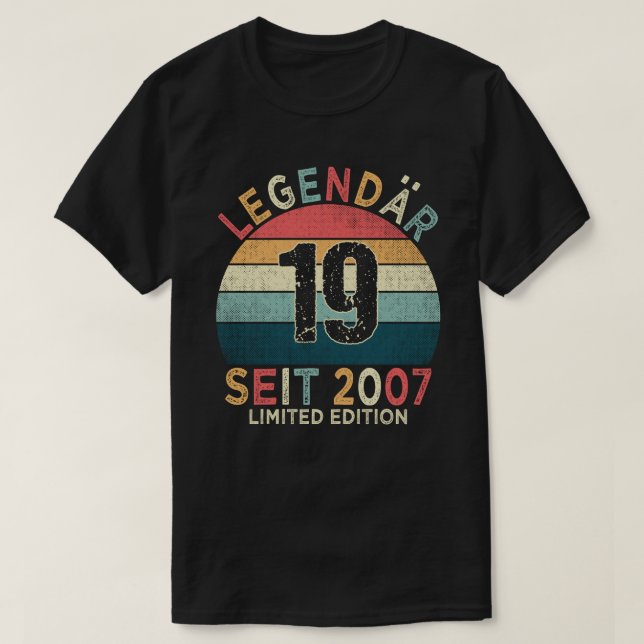 19. Geburtstag Legendär Seit 2007 Jahrgang T-Shirt (Design Front)