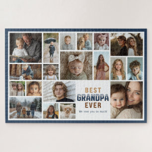 19 Photo Collage Best Grandpa Ever Jigsaw Puzzle