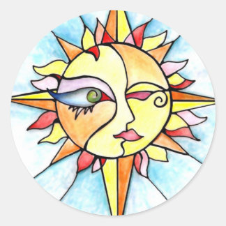 19 - Sun Classic Round Sticker
