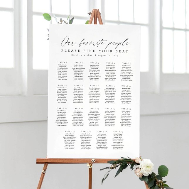 19 Tables Favourite People Acrylic Seating Chart (Creator Uploaded)