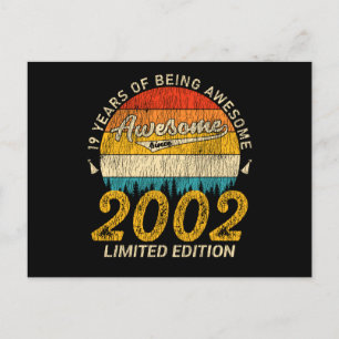 19 Year Old Bday 2002 Awesome Since 19th Birthday Postcard