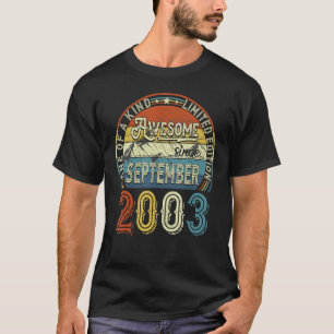 19 Year Old Gift Awesome Since September 2003 19th T-Shirt