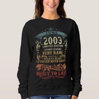 19 Year Old  June 19th Birthday  For Men Women Sweatshirt