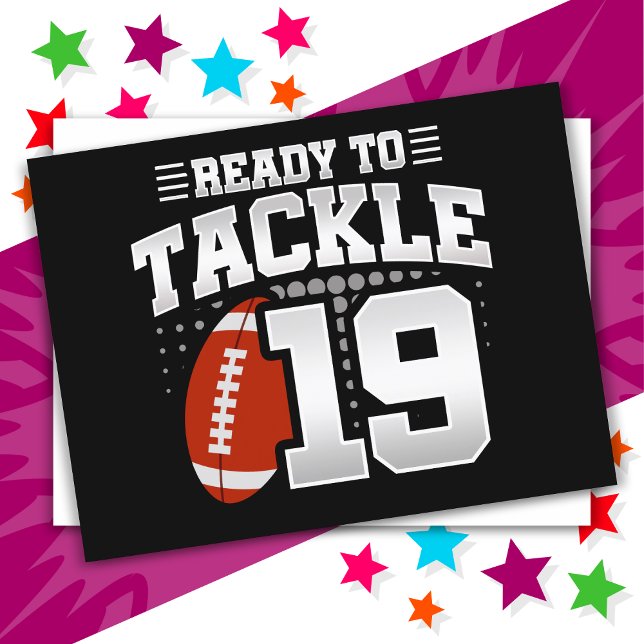 19 Year Old Tackle Football Party 19th Birthday Postcard (Creator Uploaded)