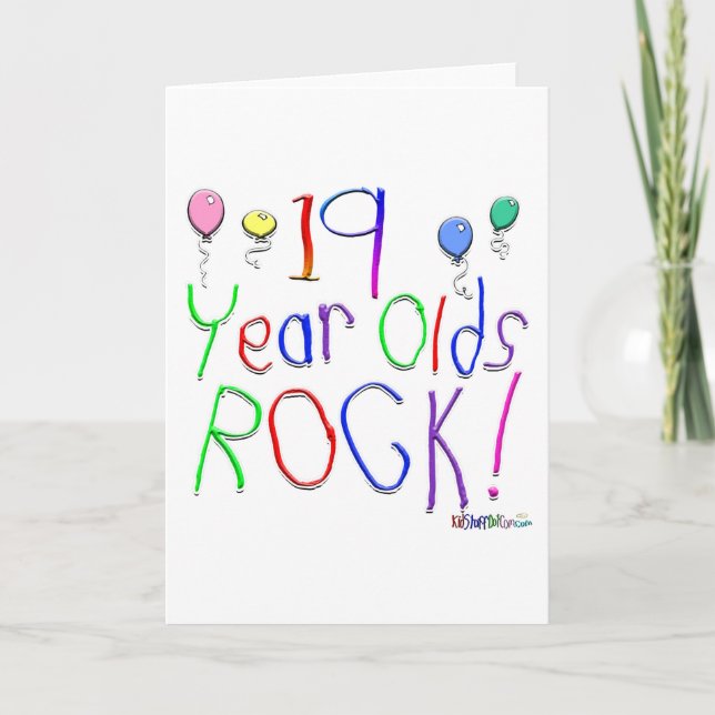 19 Year Olds Rock! Greeting Card (Front)