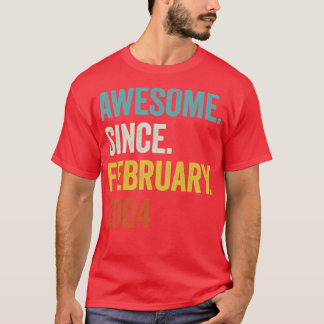 19 Years Awesome Since February 2004 19th Birthday T-Shirt