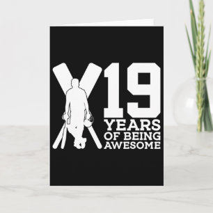 19 Years Of Being Awesome Cricket 19th Birthday  Card