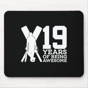 19 Years Of Being Awesome Cricket 19th Birthday  Mouse Mat