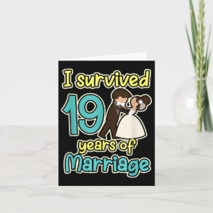 19 Years Of Marriage Husband Wife Wedding Annivers Card