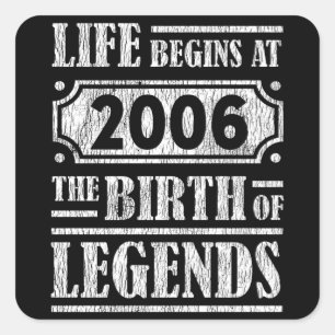 19 Years Old Bday Epic Legend 19th Birthday Gift Square Sticker