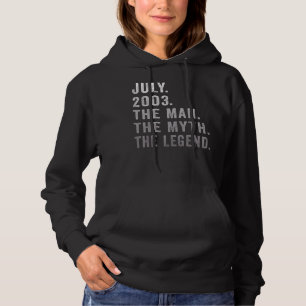 19 Years Old Birthday  The Man Myth Legend July 20 Hoodie