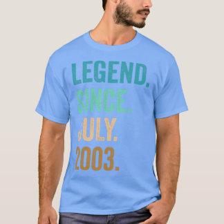 19 Years Old Legend Since July 2003 19th Birthday T-Shirt
