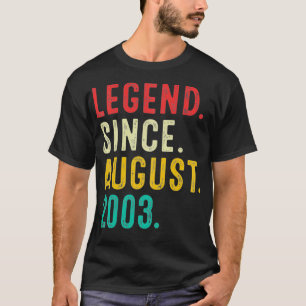 19 Years Old Retro Legend Since August 2003 19th B T-Shirt