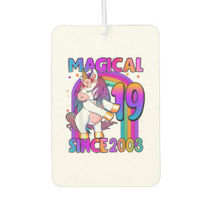 19 Years Old Unicorn Flossing 19th Birthday Girl U Car Air Freshener