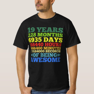 19 Years Old Vintage 19th Birthday 228 Months T-Shirt