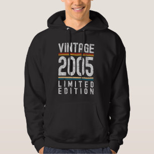 19 Years Old Vintage 2005 19th Birthday Decoration Hoodie