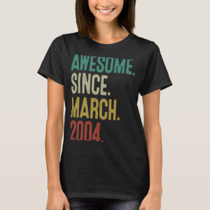 19 Years Old  Vintage March 2004 19th Birthday T-Shirt