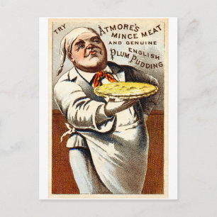 19C Atmores Mincemeat Pie + Plum Pudding Postcard